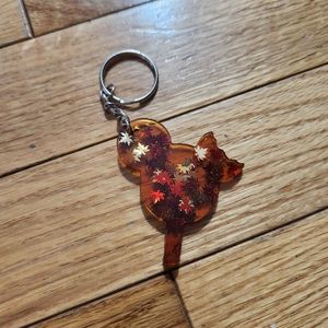 Homemade Disney Mickey Mouse autumn themed Resin sparkle keychain